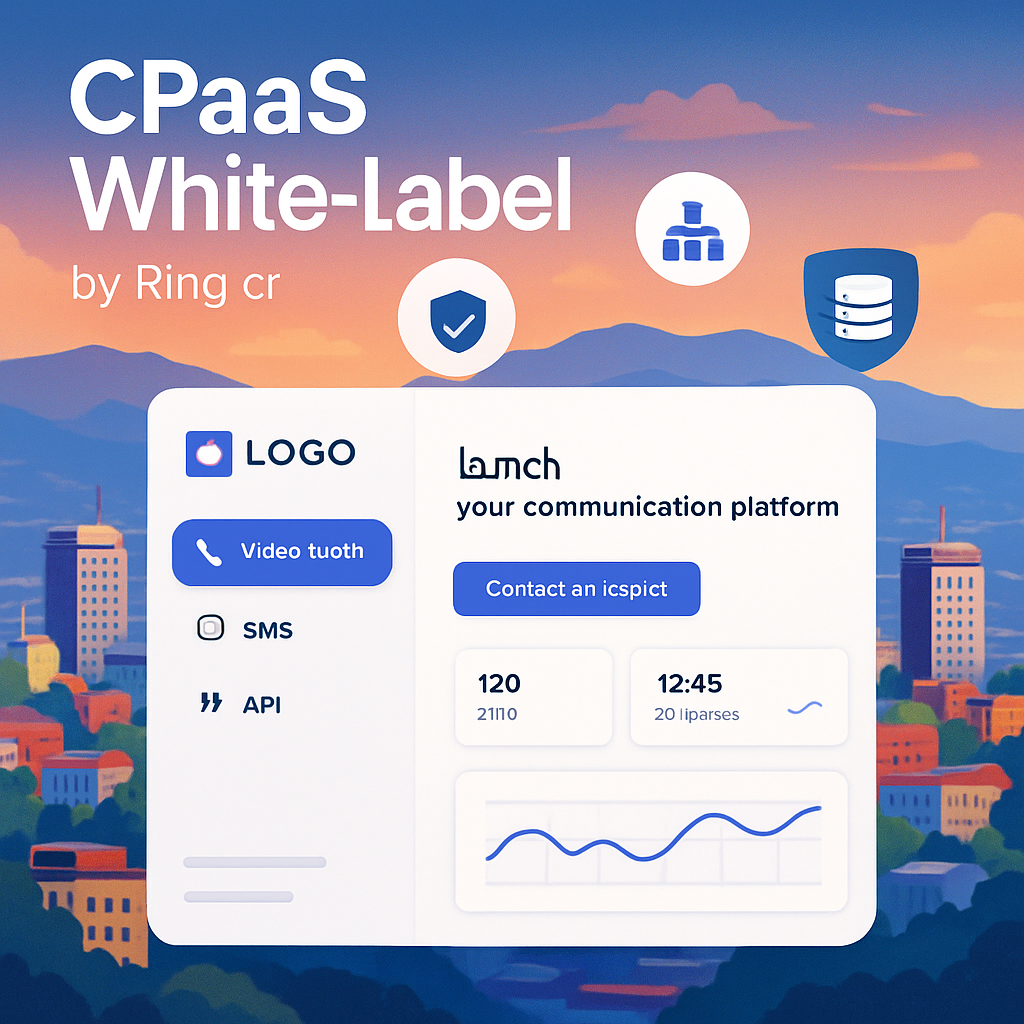 The image features a sleek modern digital interface showcasing the CPaaS WhiteLabel platform by Ringcr In the foreground a userfriendly dashboard disp-2 The image features a sleek modern digital interface showcasing the CPaaS WhiteLabel platform by Ringcr In the foreground a userfriendly dashboard disp-2